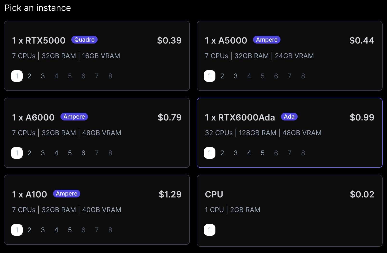 Instance options